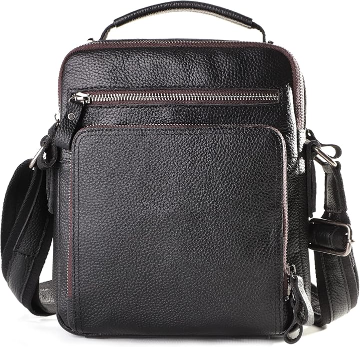 Genuine Leather Small Messenger Bag for Men Vintage Shoulder Crossbody Bags for Work Business Travel