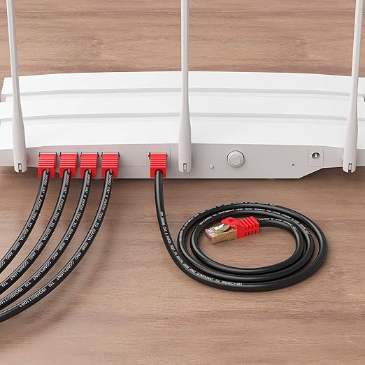 XXONE Outdoor Cat 6 Ethernet Cable 100ft, 26AWG Heavy-Duty Cat6 Networking Cord Patch Cable RJ45 LAN Wire Cable FTP Waterproof Direct Burial