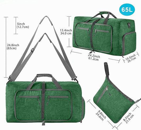 Vomgomfom Travel Duffle Bag for Men,65L 85L 115L Foldable Travel Duffel Bag with Shoes Compartment Overnight Bag for Men Women