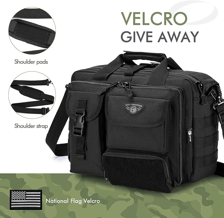 BAGZY Tactical Messenger Bag for Men Multifunctional Tactical Briefcase Men's Military Laptop Work Bag for Business Teacher