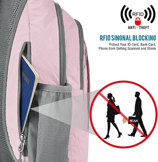 G4Free Sling Bag RFID Blocking Sling Backpack Crossbody Chest Bag Daypack for Hiking Travel (Pink)
