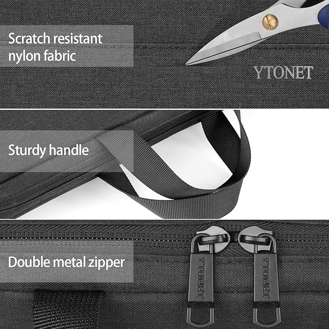 Ytonet Laptop Sleeve Case 17 17.3 Inch, Water Resistant Laptop Cover TSA Travel Business Computer Carrying Bag with Handle, Compatible with HP Dell Lenovo Asus Chromebook Notebooks, Black