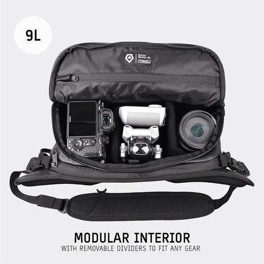 WANDRD ROGUE V1 9L Sling: Compact Camera Sling and Crossbody Bag with Fast Access, 3-Way Carry– Lightweight Everyday Bag Great for Travel, Photography, and Daily Use (Black)