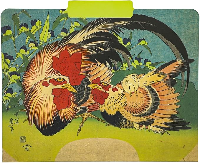 The Gifted Stationery 12 Pack Hokusai Floral File Folders, Decorative 1/3 Cut Tab, Letter-Size Holders for Home Office in 6 Patterned Designs - Decorative File Folders