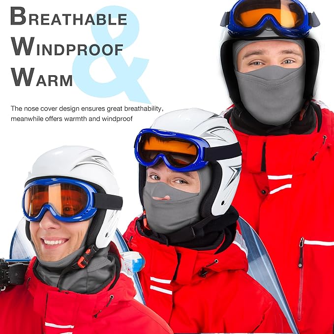 Ski Mask for Men Women, Nose Opening Breathable Warm Balaclava Face Mask Windproof for Skiing Snowboarding Cycling