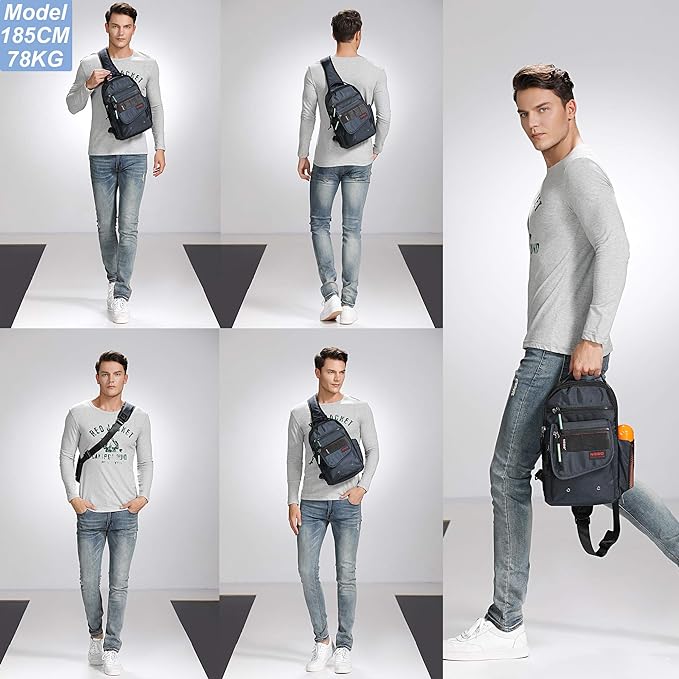 NICGID Sling Bags, Chest Shoulder Backpacks Crossbody Purse Outdoor Chest Bag Travel Backpack for Men Women