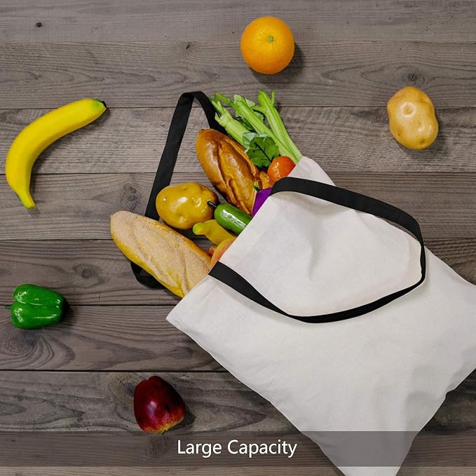 TOPDesign 12-Pack Economical Cotton Tote Bag, Lightweight Medium Reusable Grocery Shopping Cloth Bags, Suitable for DIY, Advertising, Promotion, Gift, Activity