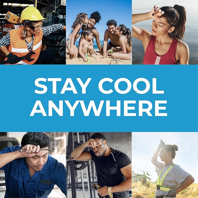SHAKEitCOOL Original Cooling Towel – Be Cool in Style - Heat Relief, Soft, Lightweight, Sun Protection, Easy Clean - Perfect for Biking, Running, Yoga, Gym, Gardening - Teal