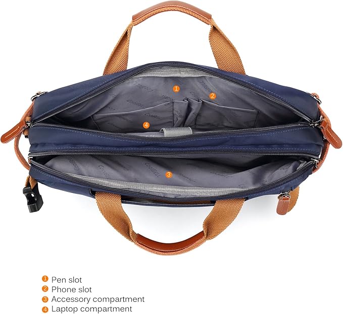 Convertible Backpack Messenger Bag Shoulder Bag Laptop Case Handbag Business Briefcase Multi-Functional Travel Rucksack Fits 17.3 Inch Laptop for Men/Women (Blue)