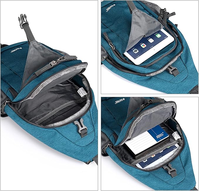 G4Free Sling Bag RFID Blocking Sling Backpack Crossbody Chest Bag Daypack for Hiking Travel(Teal Blue)