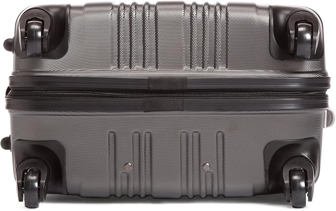 Kenneth Cole REACTION Out of Bounds Lightweight Hardshell 4-Wheel Spinner Luggage, Charcoal, 24-Inch Checked