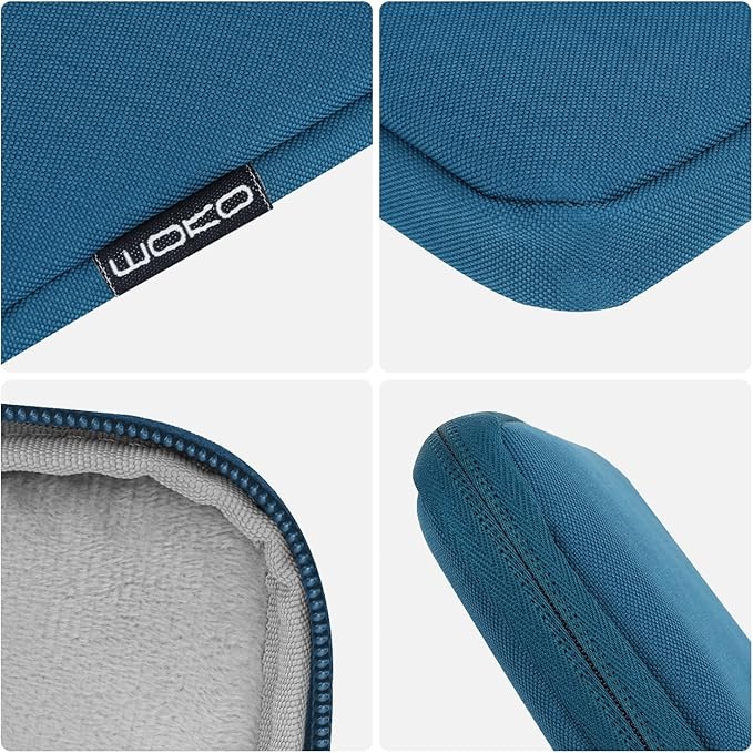 MoKo 7-8 Inch Tablet Sleeve Bag, Polyester Pouch Cover Case Fits iPad Mini (A17 Pro) 8.3" 2024, iPad Mini 6/5/4/3/2/1, Samsung Galaxy Tab S2 8.0, Tab A 8.0, ZenPad Z8s 7.9,Peacock Blue