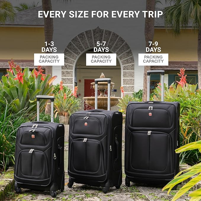 SwissGear Sion Softside Expandable Luggage, Pewter, Carry-On 21-Inch