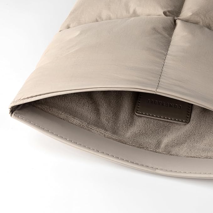Comfyable Puffy Laptop Sleeve 15 Inch 16 Inch, Quilted Puffer Laptop Carrying Case, Pillow Pouch Compatible for MacBook Air 15 in M4 2025 & MacBook Pro 16 in M4 2024, Taupe