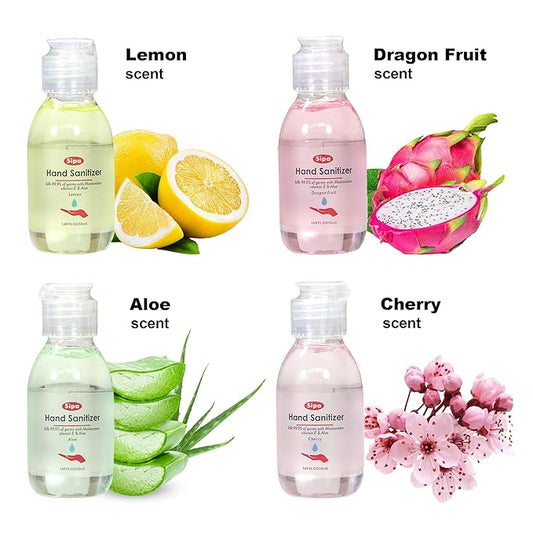 SIPA Hand Sanitizer 1.69 oz/ 50 ml, Gift Box, 8 Scent, Travel Size, Flip Cap Bottle each, Refreshing Soothing Gel with Aloe, and Vitamin E (Pack of 16)