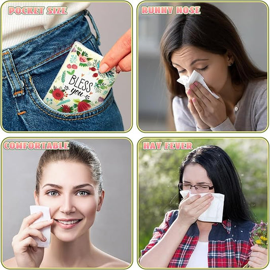 50 Pack Christian Pocket Tissues Gifts Bulk Bible Verse Travel Packs Bulk 500 Sheet Small Tissues Pocket Packs 3 Ply Mini Travel Size Individual Religious Party Favor