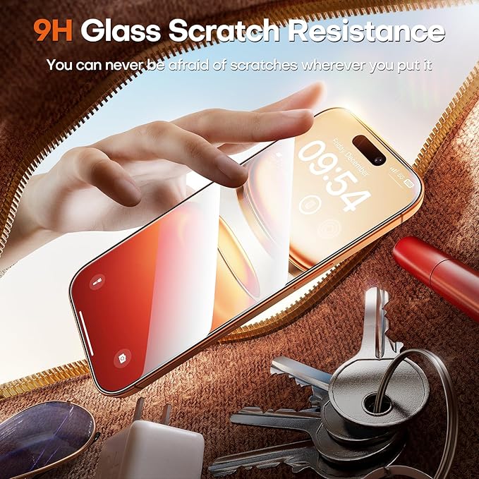 TOCOL for iPhone 17 Pro Screen Protector 6.3 inch 9H Hardness Military Grade Shatterproof HD Tempered Glass for Full Coverage Easy Installation Compatible with Sim Card Case Friendly 2 Pack