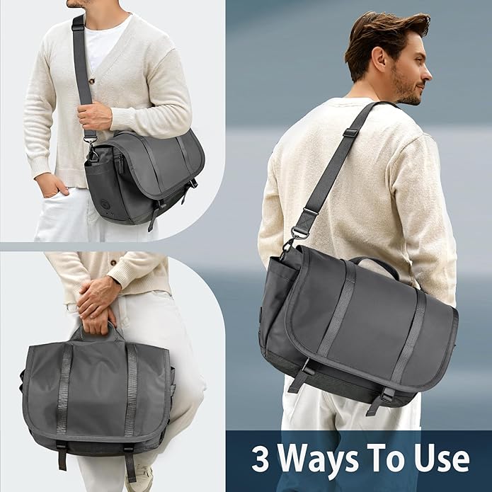 Expandable Messenger Bag Fit 16" Laptop for Men Women Work College Office Computer