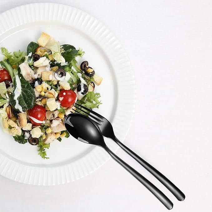 MURRI&MURRDI Stainless Steel Cutlery Set for 1, Reusable Flatware Set with Case,3 Piece Black Utensils Set for Work, Knife Fork Spoon