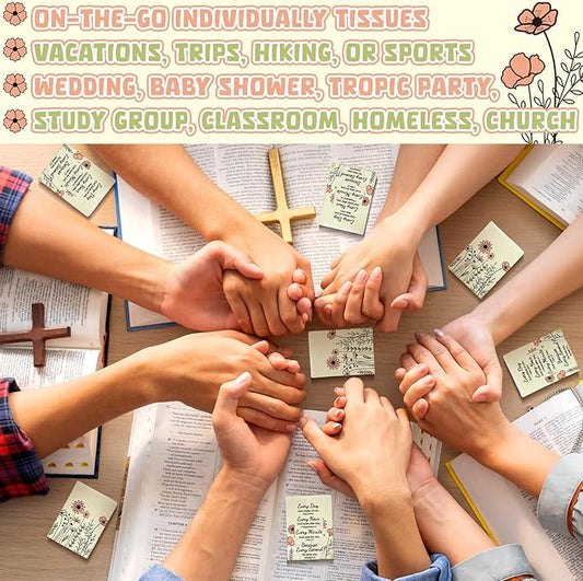 Ctosree 50 Pack Pocket Tissues Travel Packs Bulk 500 Sheet Small Tissues Pocket Packs 3 Ply Mini Travel Size Individual(Wild Flower)