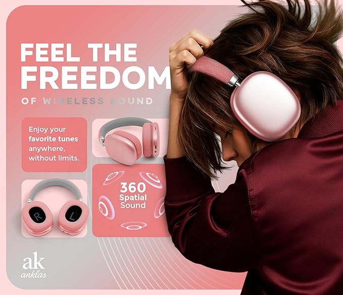 P959 Wireless Gaming Earbuds – Bluetooth 5.3 Stereo Headphones with Mic, Touch Controls, Long Battery, IPX6 Waterproof, Ergonomic for Music, Sports & Travel (Pink)