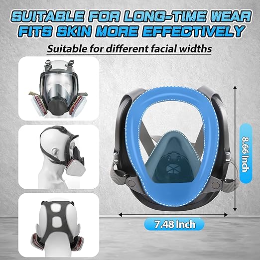 Full Face Respirator Gas Mask, 6800 Reusable Respirator Mask with Filters 6001 & 2097, Anti-fog, Dust-proof Organic Vapor Gas Mask for Painting, Welding, Sanding, Polishing, Dust, Woodworking