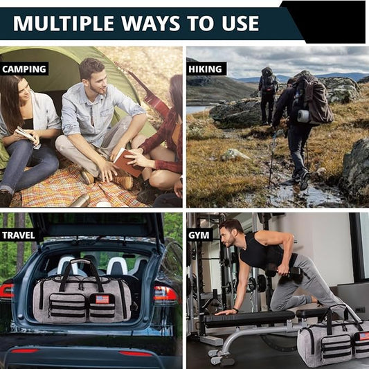 Tactical Gym Bag for Men,50L Large 3 in 1 Sports Duffle Bag with Shoes Compartment for Travel,Water Resistant Travel Backpack Weekender Overnight Bag with Wet Pocket for Women