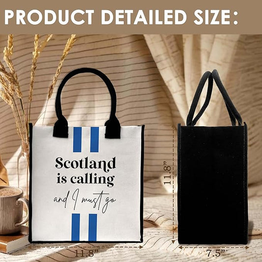 ONDTOM Travel Gifts Bag, Scotland Lover Gifts, Simple Modern Beach Bag, Birthday Christmas Retirement Gifts for Women