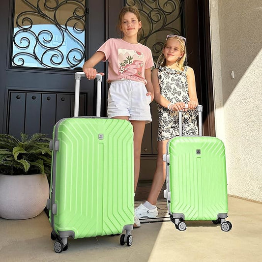 AnyZip Luggage Expandable PC ABS Durable Hardside Suitcase with Spinner Wheels TSA Lock Checked-Large 28 Inch LightGreen