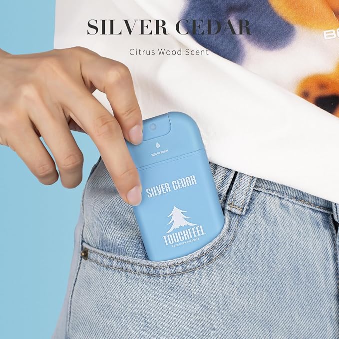 Power Mist Hand Sanitizer Spray, Scented Hydrating Hand Sanitizers Travel Size Refillable, Pocket Portable 1-Pack (Silver Cedar) 0.93Fl Oz 460-Sprays Each