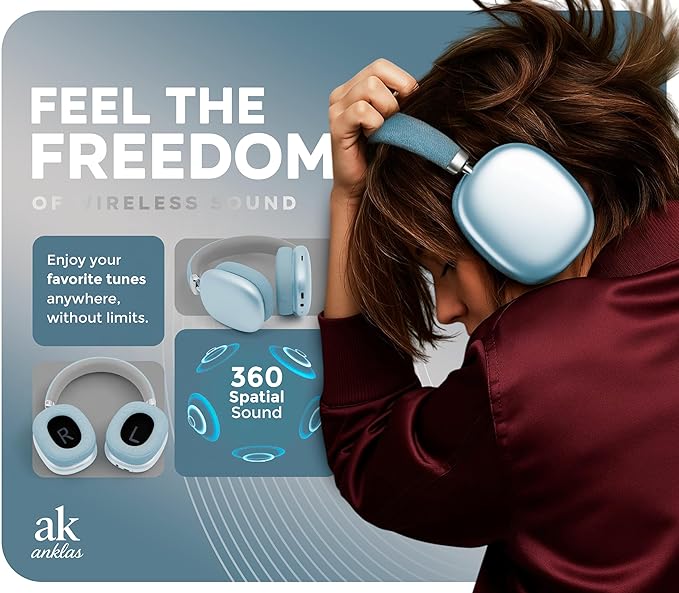 P959 Wireless Gaming Earbuds – Bluetooth 5.3 Stereo Headphones with Mic, Touch Controls, Long Battery, IPX6 Waterproof, Ergonomic for Music, Sports & Travel (Blue)