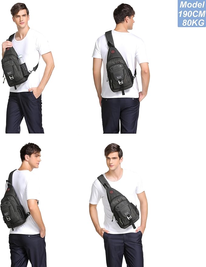 NICGID Sling Bag Chest Shoulder Backpack Crossbody Bags for Tablet Laptop Outdoor Hiking Men Women