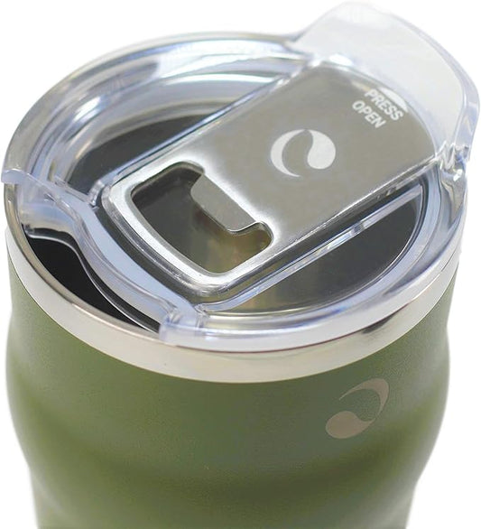 Drinco 20oz Stainless Steel Tumbler, Vacuum Insulated Tumbler Pint Glass Beer Mug with Built-in Bottle Opener, THOR (20oz Beer Tumbler, Forest)