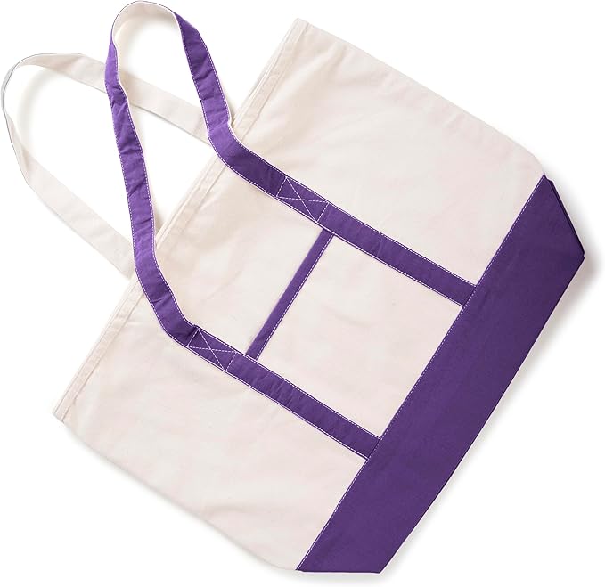 Cotton Canvas Tote Bag with an External Pocket & Top-Zipper Closure For - Gym, Beach, DIY, Work, Travel, Shopping