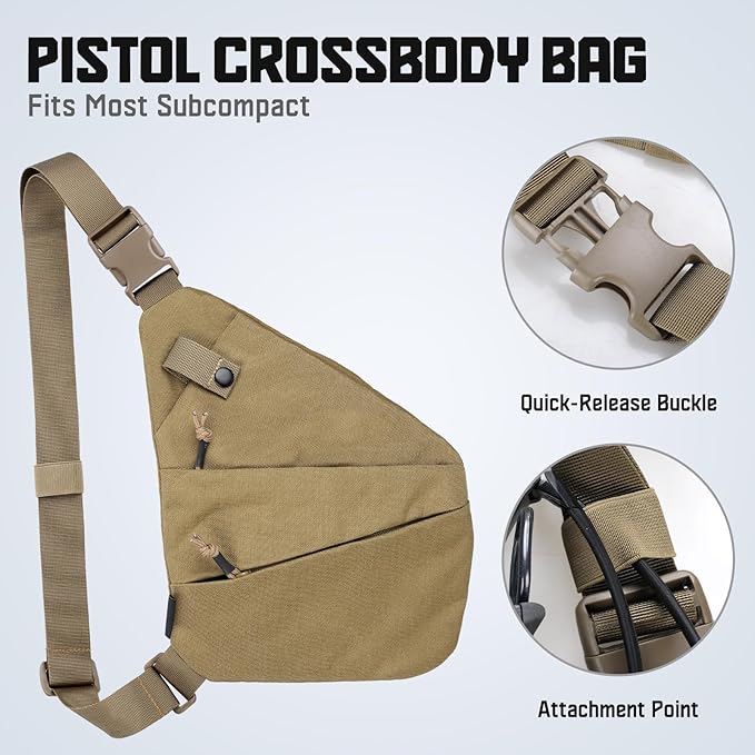 WYNEX Tactical Crossbody Sling Bag,Concealed Carry Bag for Men Women,Anti Theft Crossbody Bags, CCW Bags EDC Carry