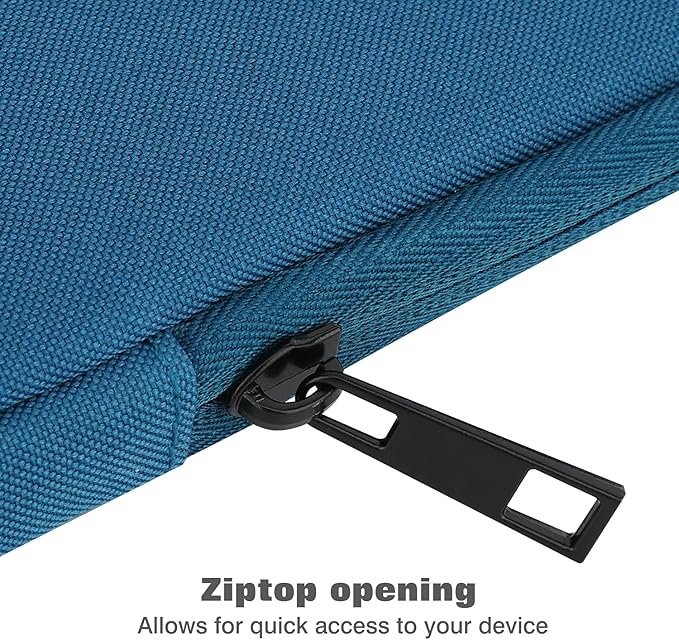 MoKo 9-11 Inch Tablet Sleeve Bag - Fits iPad Pro M4, iPad Air M2, iPad 10th, iPad 9/8/7th Gen, Tab S8/S9 11" - Peacock Blue