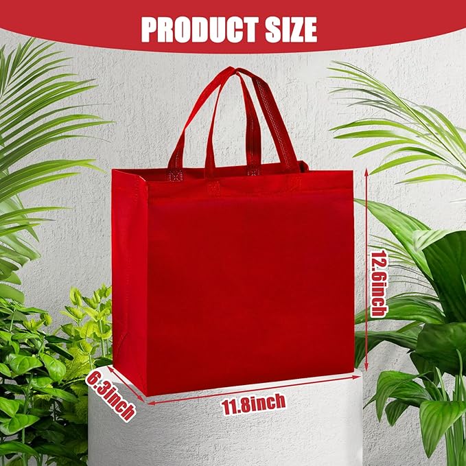 50Pcs Reusable Non Woven Shopping Bags Large Foldable Totes Bag with Handles Grocery Handbag Bulk for Boutiques