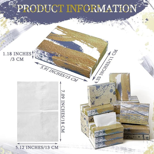 24 Packs Small Boxes of Tissues Flower Car Facial Tissue Boxes Disposable Tissue Packs Cube Facial Tissues 2 Ply 960 Sheets for Holiday Party Bathroom Office Floral Home Decor(Bright)