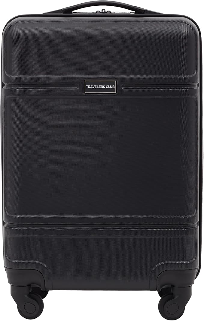 Travelers Club Skyline Spinner Luggage, Black, 20-Inch Carry-On