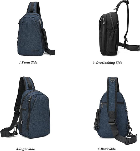 NICGID Sling Bag Chest Shoulder Backpack Crossbody Bags for Tablet Laptop Outdoor Hiking Men Women