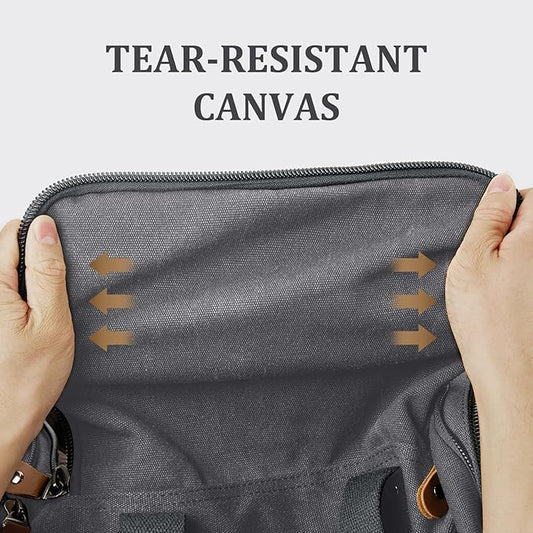 Gonex Canvas Duffle Bag for Travel 50L Expandable Duffel Weekend Overnight Bag men (Gray)