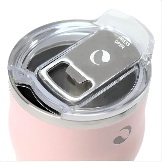 Drinco 20oz Stainless Steel Tumbler, Vacuum Insulated Tumbler Pint Glass Beer Mug with Built-in Bottle Opener, THOR (20oz Beer Tumbler, Pale Pink)