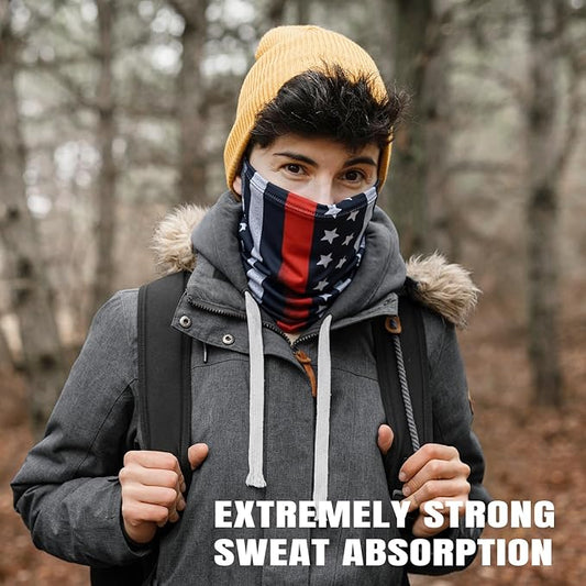 HONGTEYA 6 Pack Neck Gaiter Face Mask: Breathable Windproof Face Cover Balaclava High Elastic Earloop Bandana for Men Women