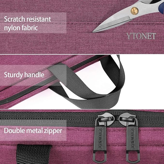 Ytonet Laptop Case 15.6 Inch, TSA Friendly Laptop Sleeve Cover with Handle for Women, Protective Slim Computer Carrying Case Compatible with HP Dell Lenovo Asus Notebooks, Purple Red