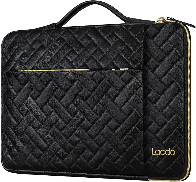 Lacdo 360° Protective 16 Inch Laptop Sleeve Case for 16 Inch HP ASUS Acer Dell Laptop/HP Pavilion Envy/ThinkPad IdeaPad/Acer Swift/ASUS Vivobook/Dell Computer Bag, Elegant Black