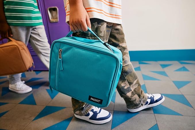 PackIt Freezable Classic Lunch Box, Gray Fog, Built with EcoFreeze® Technology, Collapsible, Reusable, Zip Closure With Front Pocket and Buckle Handle, For Work Lunches and Fresh Lunch On the Go