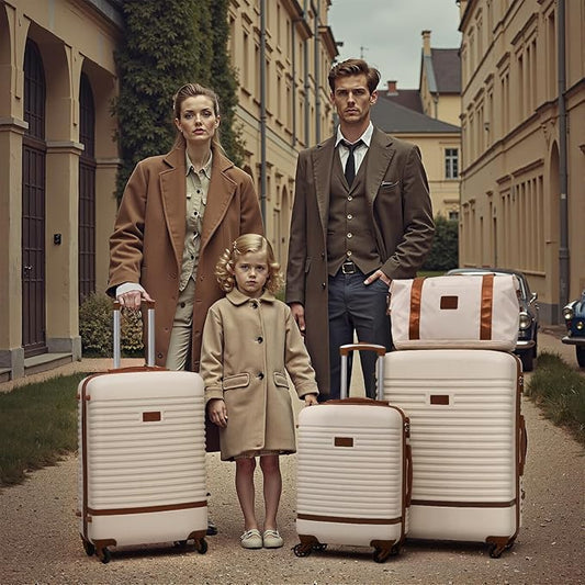 Coolife Suitcase Set 3 Piece Luggage Set Carry On Travel Luggage TSA Lock Spinner Wheels Hardshell Lightweight Luggage Set(Navy, 5 piece set)