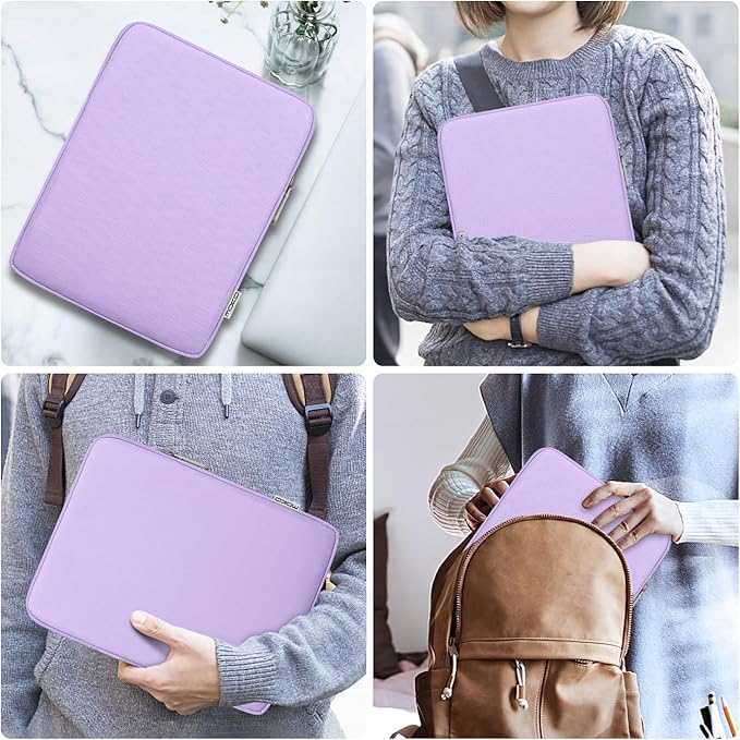 MoKo 9-11 Inch Tablet Sleeve Bag Carrying Case Fits New 11 inch iPad Air M3, iPad A16 2025, iPadPro 11 M4, Air 5/4/3, iPad10/9/8th Gen, Tab S8/S9 11", Lilac