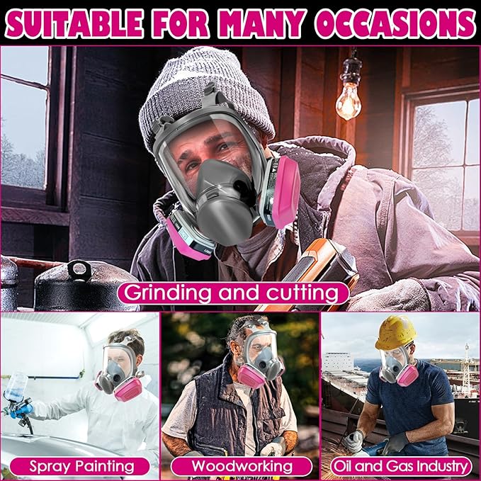 Full Face Respirator Mask - Gas Masks Survival Nuclear and Chemical for Asbestos,Paint and Chemical