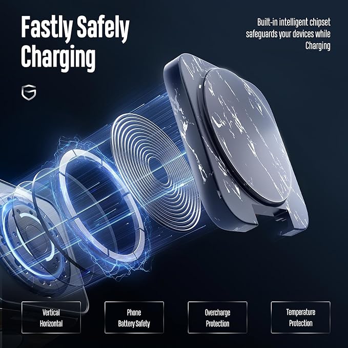 Fast Wireless Charger, Magnetic Foldable 3 in 1 Charging Station for iPhone 17/16/15/14/13/12 Pro/Plus/Pro Max, 5W Portable Charger for Apple Watch9/8/7/6/5/4/SE, for Airpods